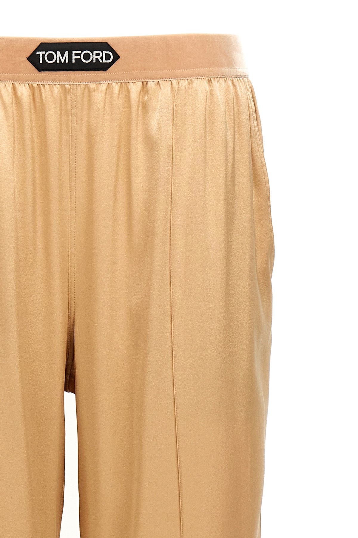 stretch silk pants