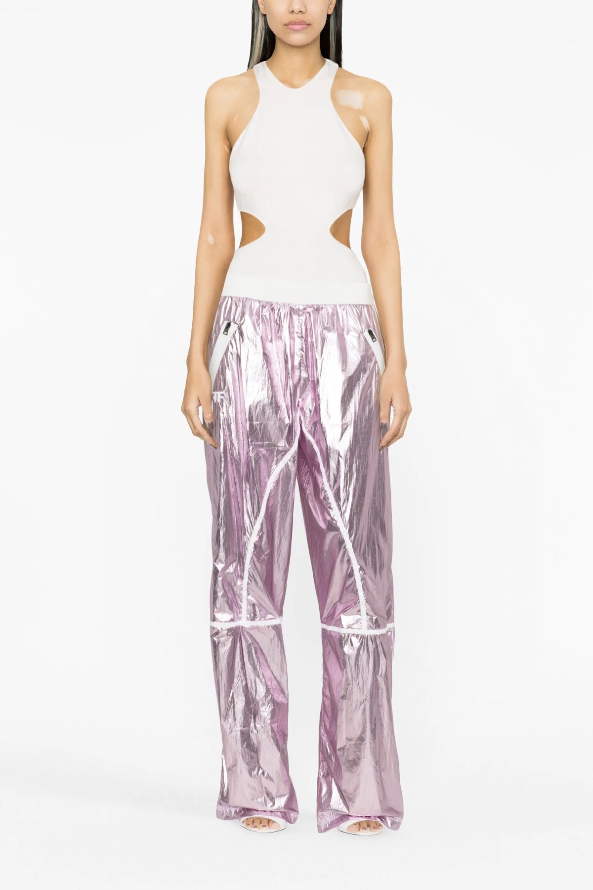 laminated fabric track pants
