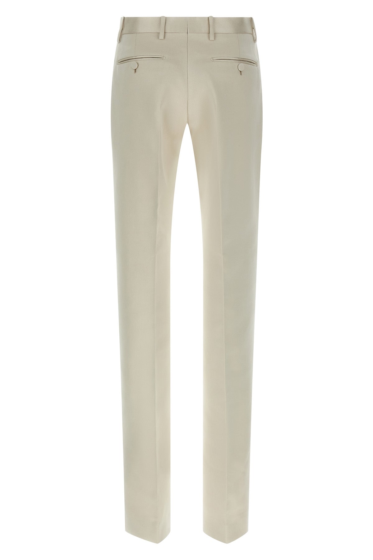 tailored trousers in duchesse blend silk and cotton