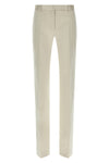 tailored trousers in duchesse blend silk and cotton