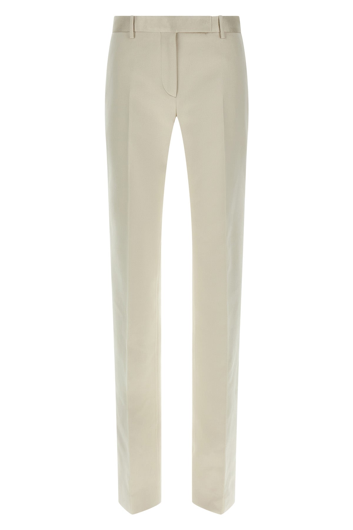 tailored trousers in duchesse blend silk and cotton