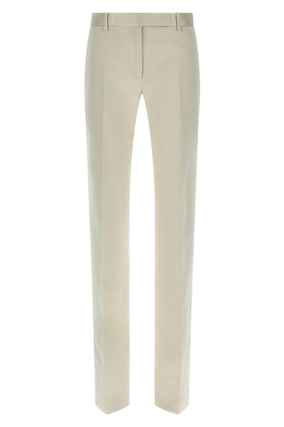 tailored trousers in duchesse blend silk and cotton