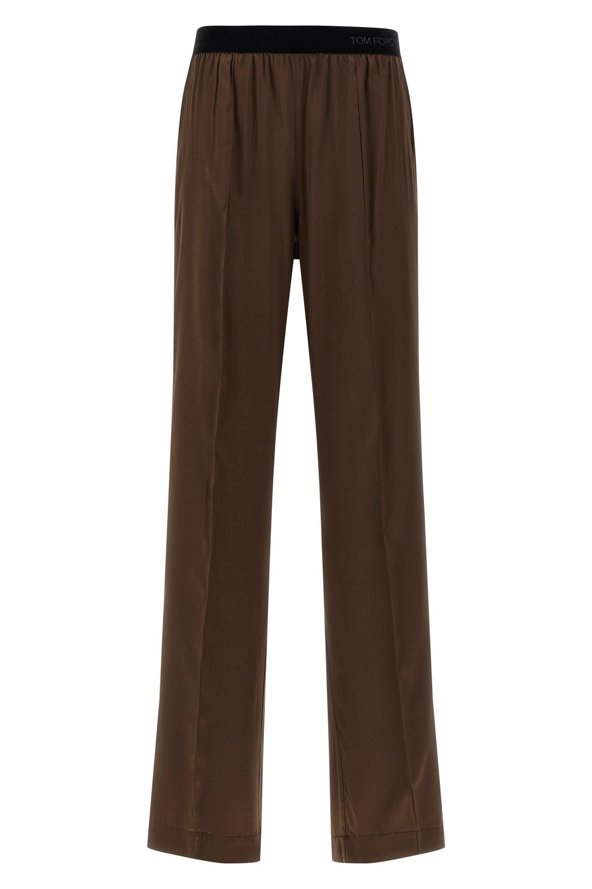 stretch silk satin pants