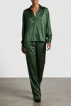 stretch silk satin pants