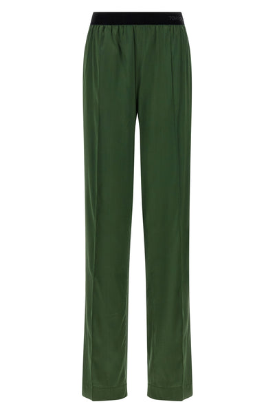 stretch silk satin pants