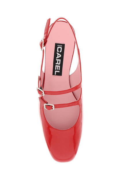 patent leather pêche slingback mary jane