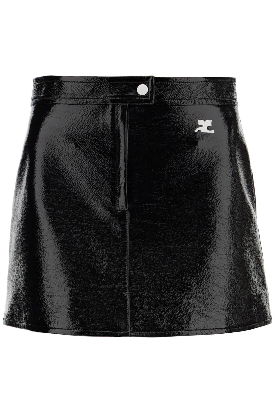 re-edition vinyl effect mini skirt