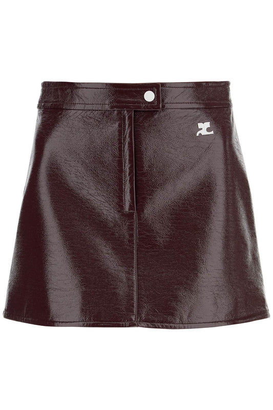 vinyl effect mini skirt