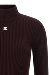 the courrèges reedition turtleneck sweater is distinguished by a tight silhoue