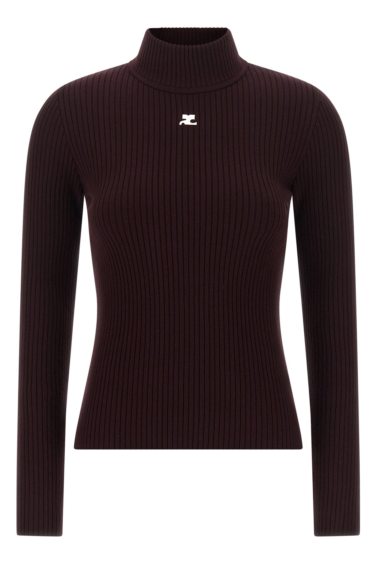 the courrèges reedition turtleneck sweater is distinguished by a tight silhoue