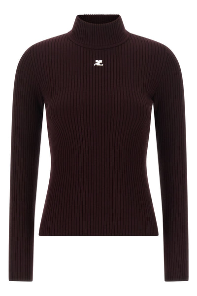 the courrèges reedition turtleneck sweater is distinguished by a tight silhoue