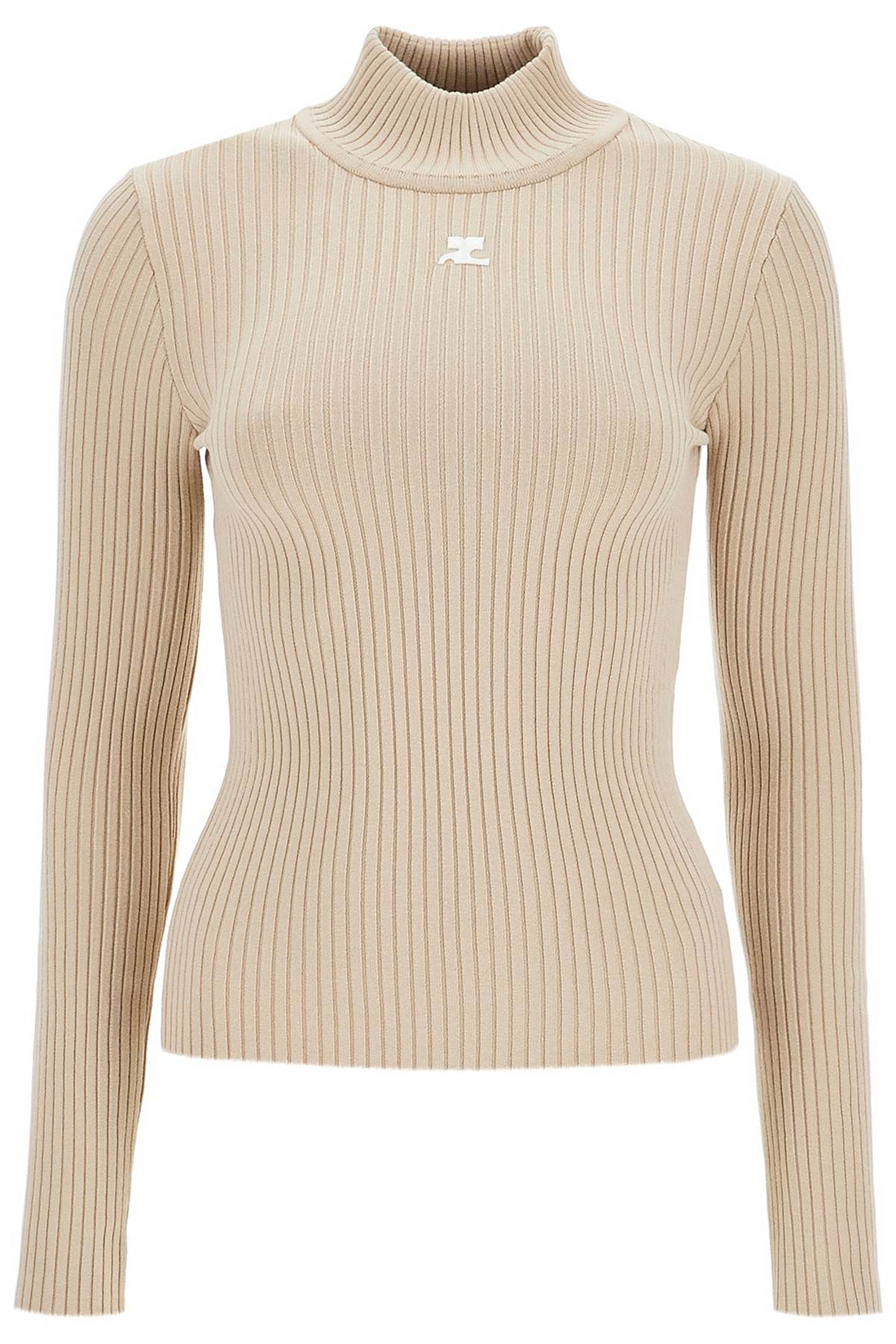 re-edition ribbed funnel-neck sweater