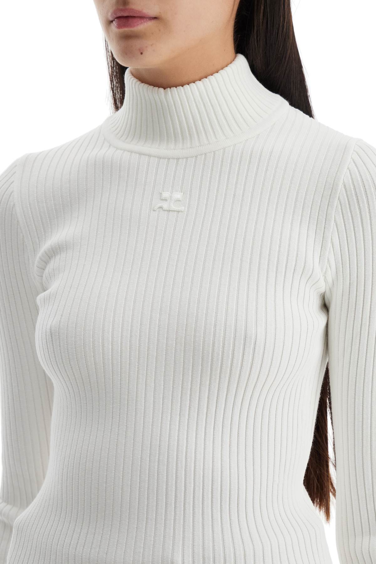 re-edition ribbed funnel-neck sweater