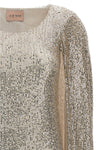 cashmere dress in a stretch fabric withll over sequin appliqué