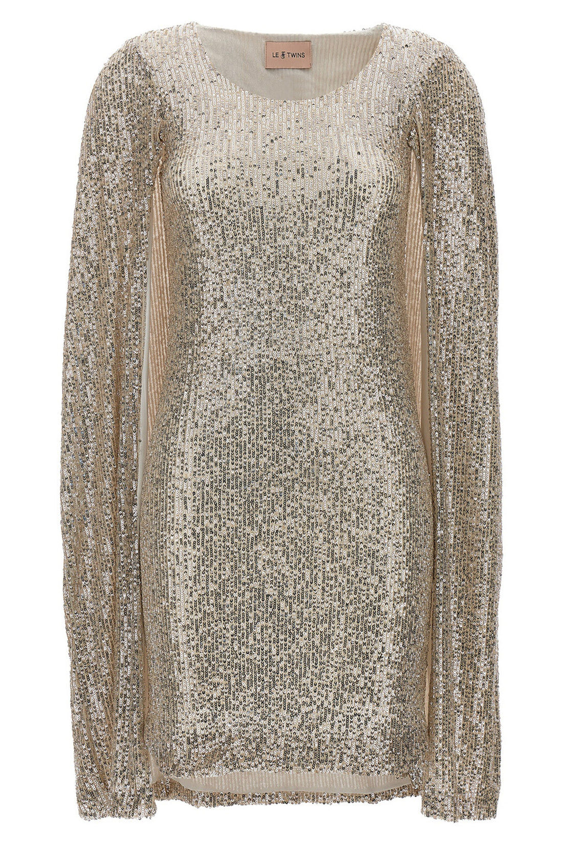 LE TWINS 42 cashmere dress in a stretch fabric withll over sequin appliqué