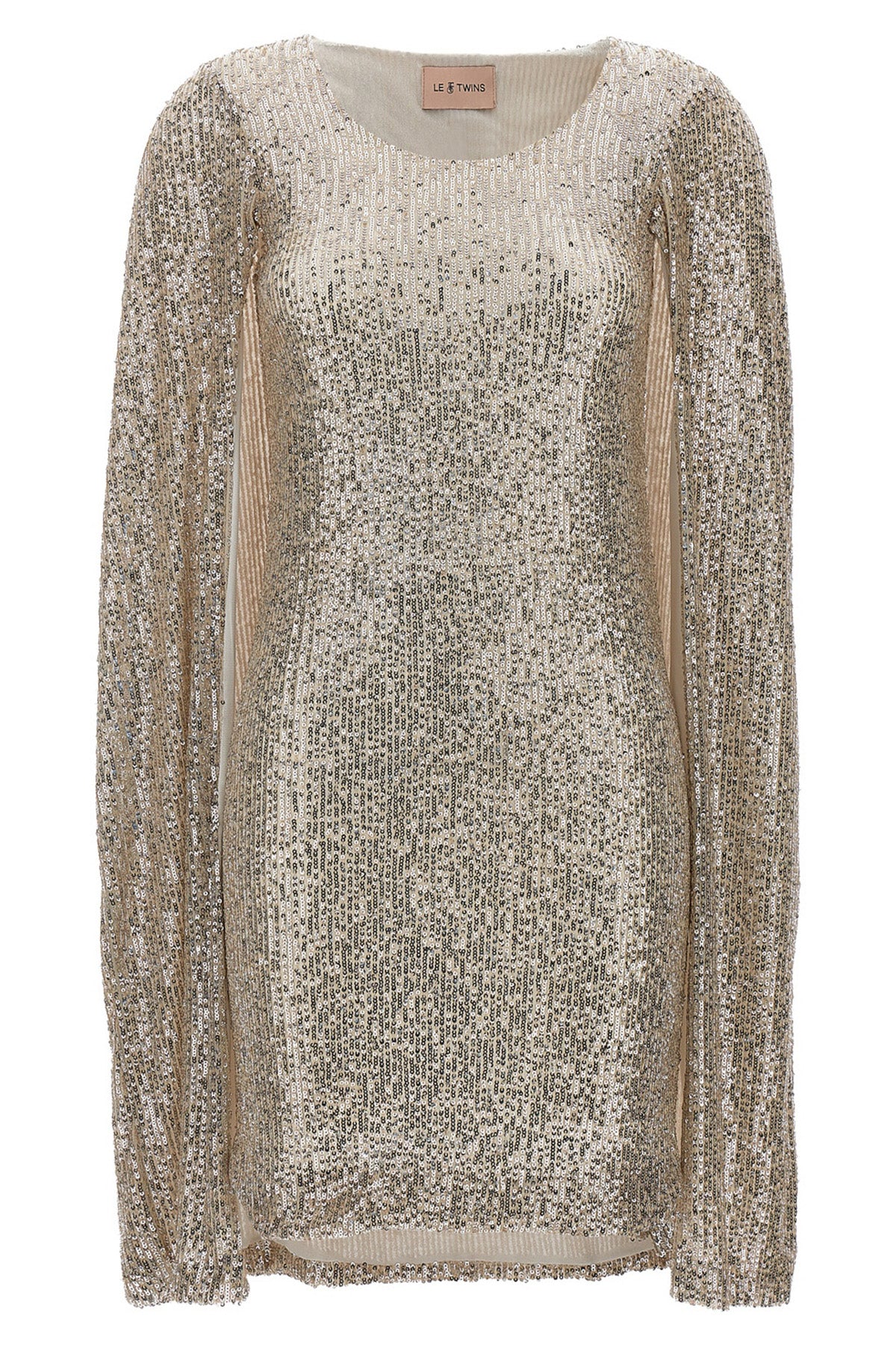 cashmere dress in a stretch fabric withll over sequin appliqué