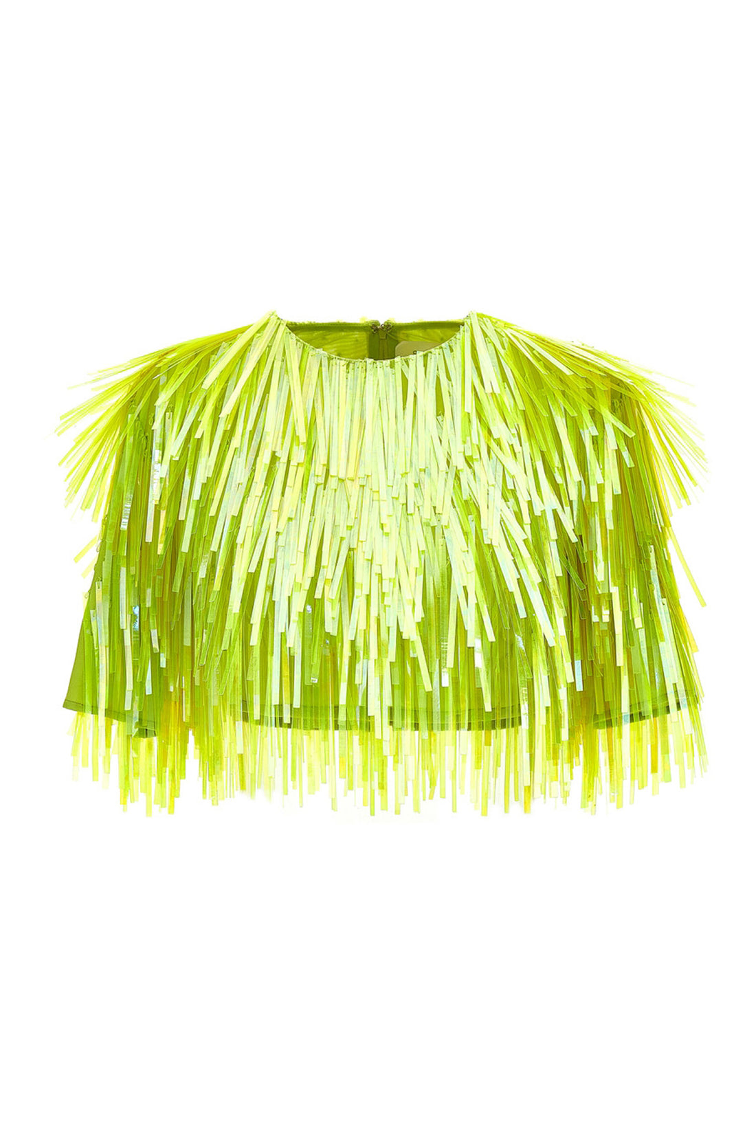 SPORTMAX 38 petalo silk top withll over sequins