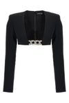 3d crystsal chain and square neck top in stretch cady