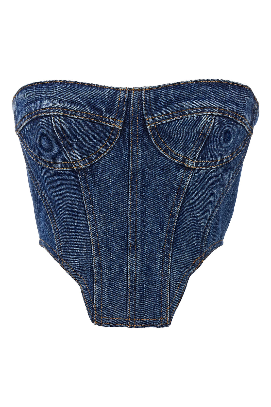 DAVID KOMA 10 bustier top in cotton denim
