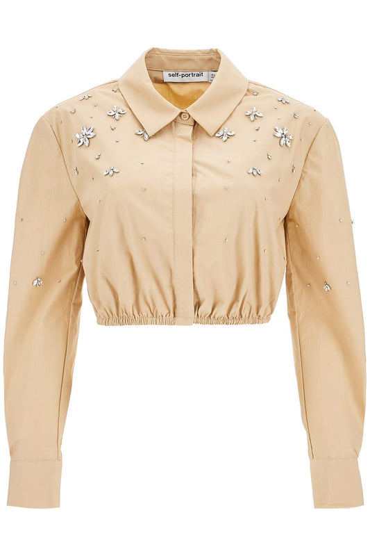 'cropped shirt with crystals'