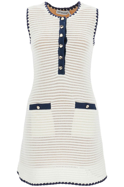 crochet sleeveless mini dress in