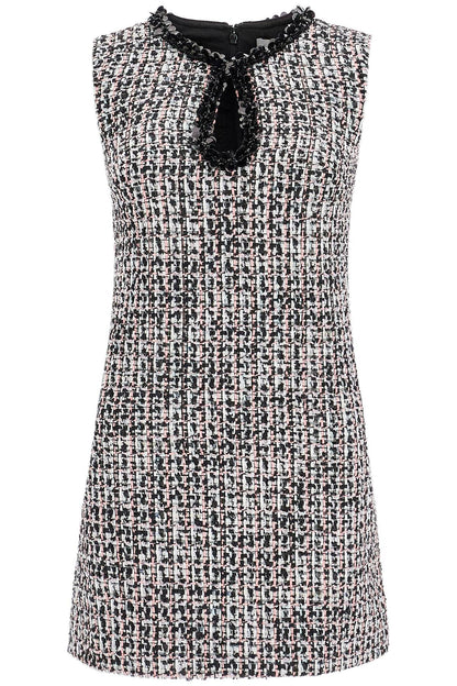 tweed bouclã© mini dress with