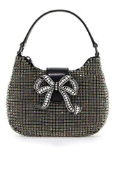 mini crescent bow bag with crystals