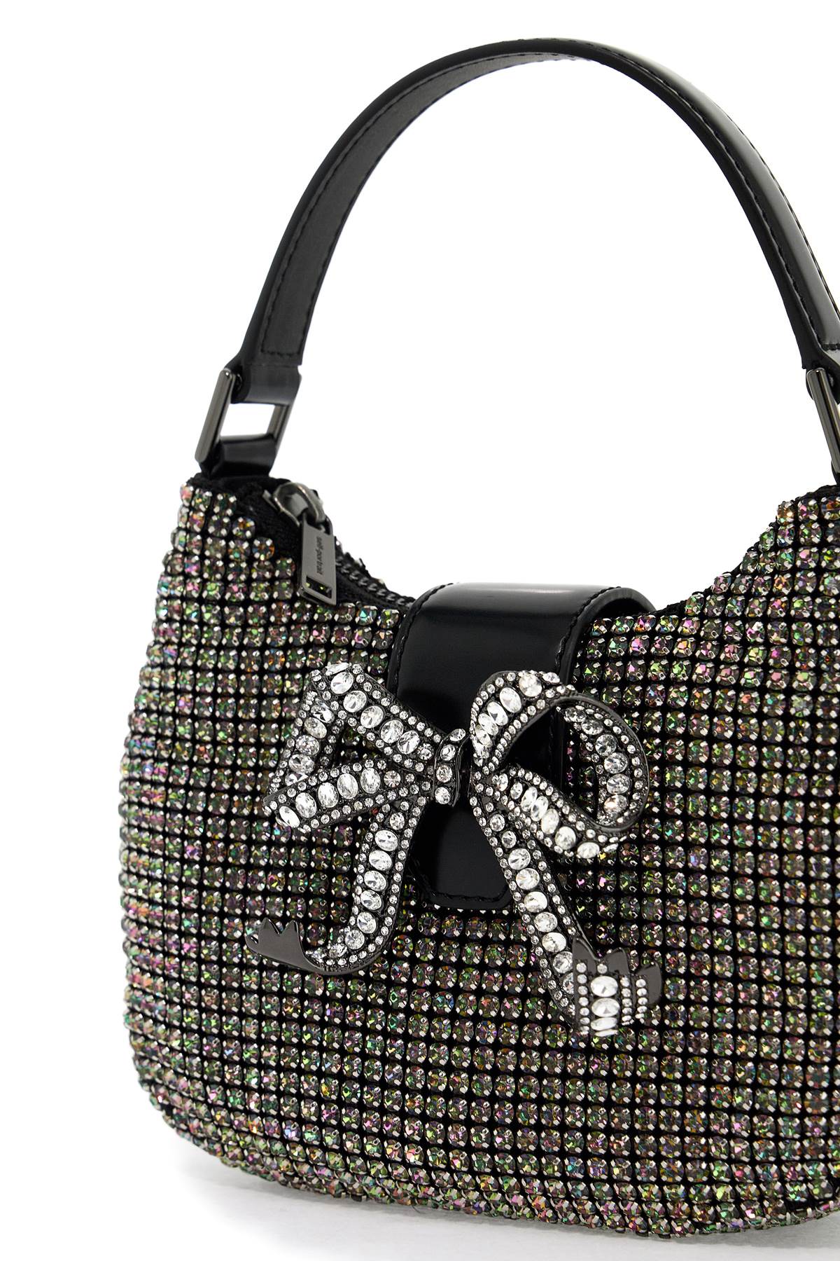 mini crescent bow bag with crystals