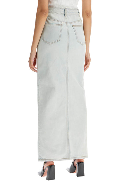 maxi denim skirt in seven