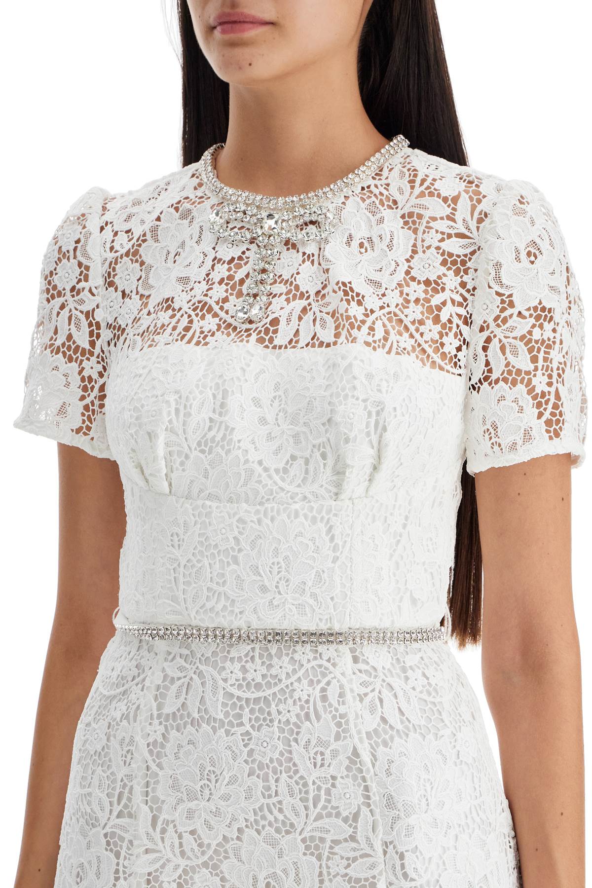 short floral lace sheath dress