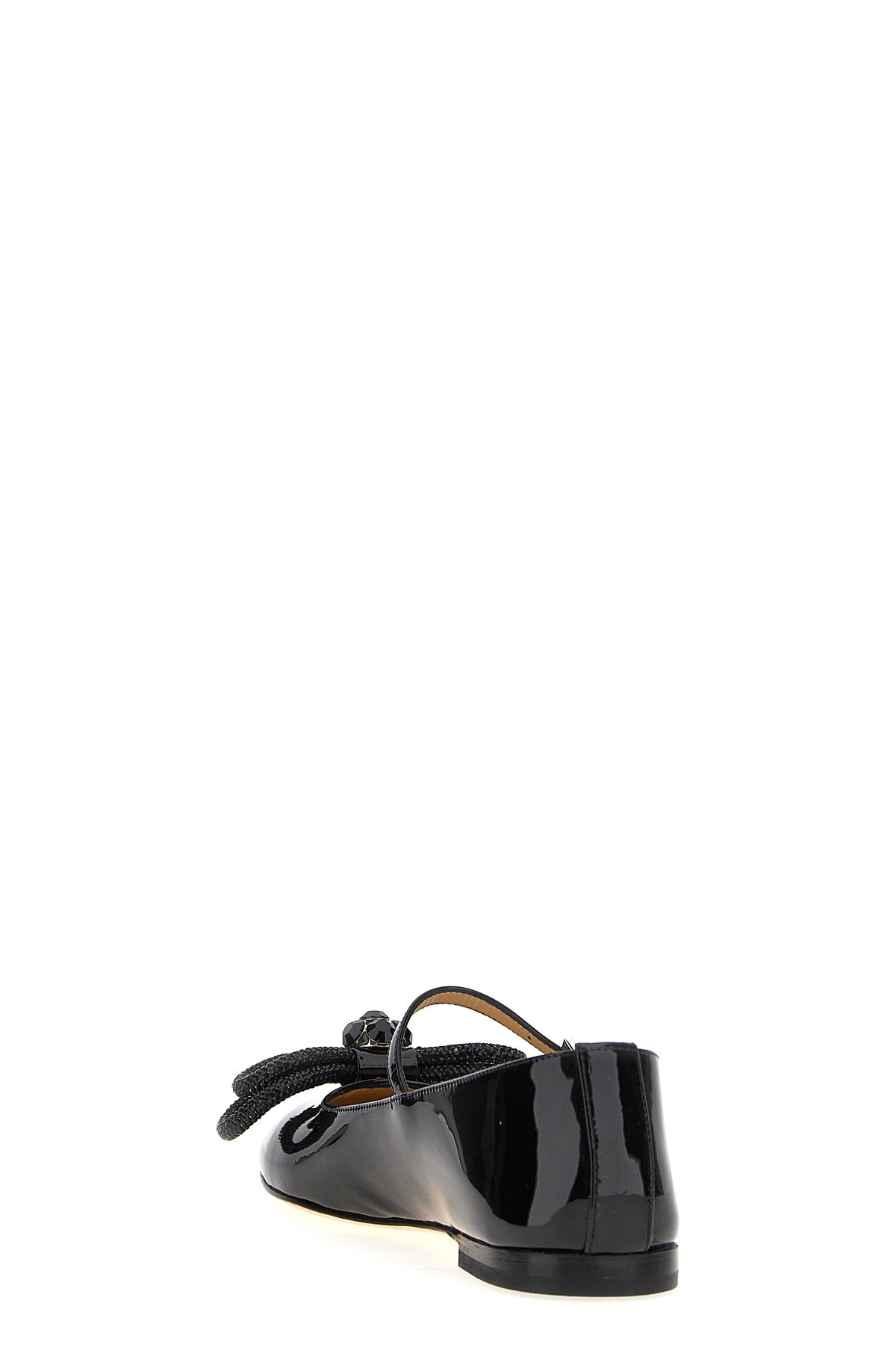 patent leather double bow ballerina