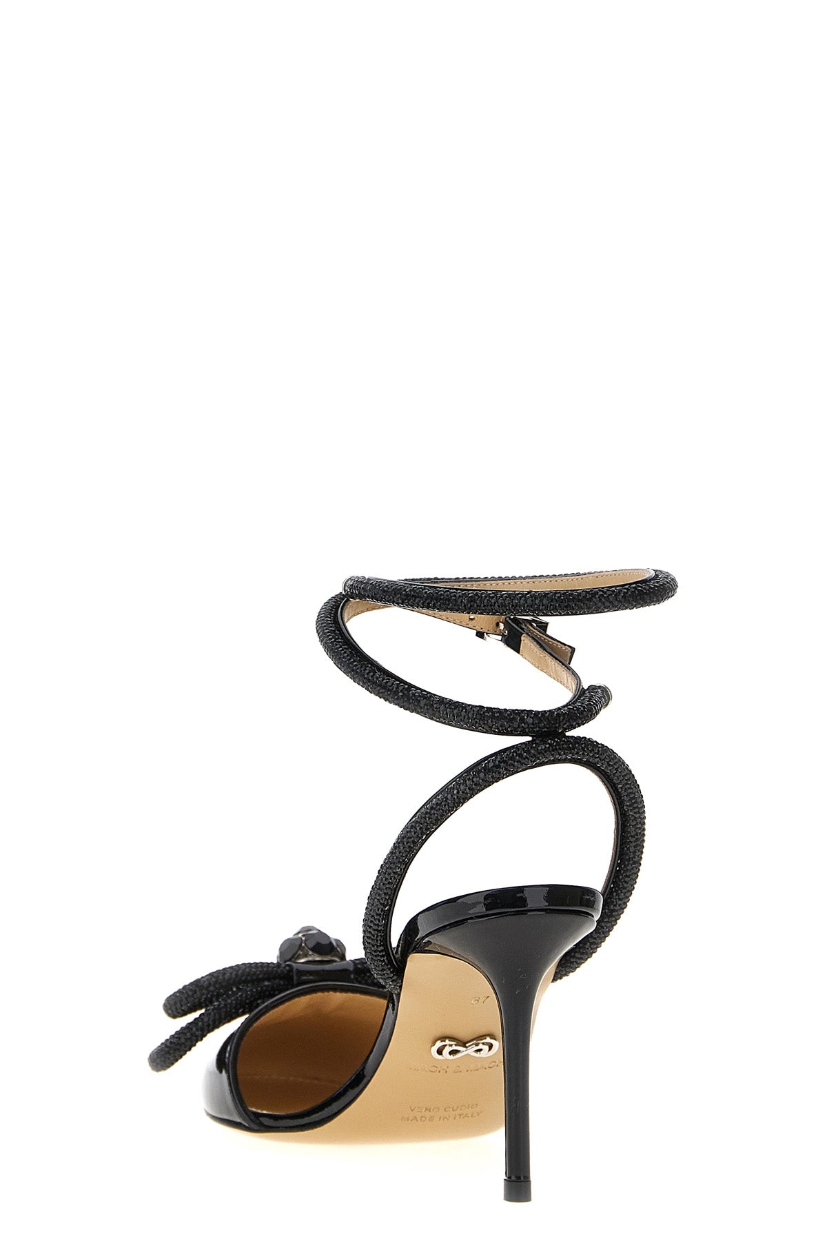 patent leather double bow pumps
