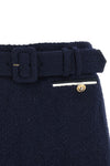 bouclé wool blend skort