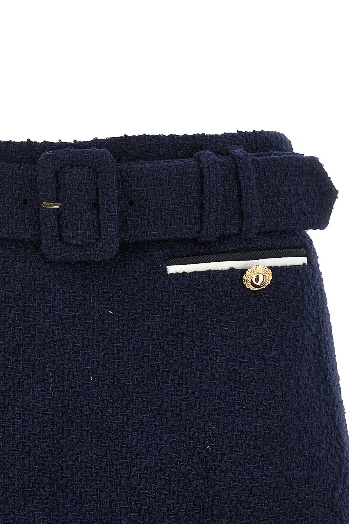 bouclé wool blend skort