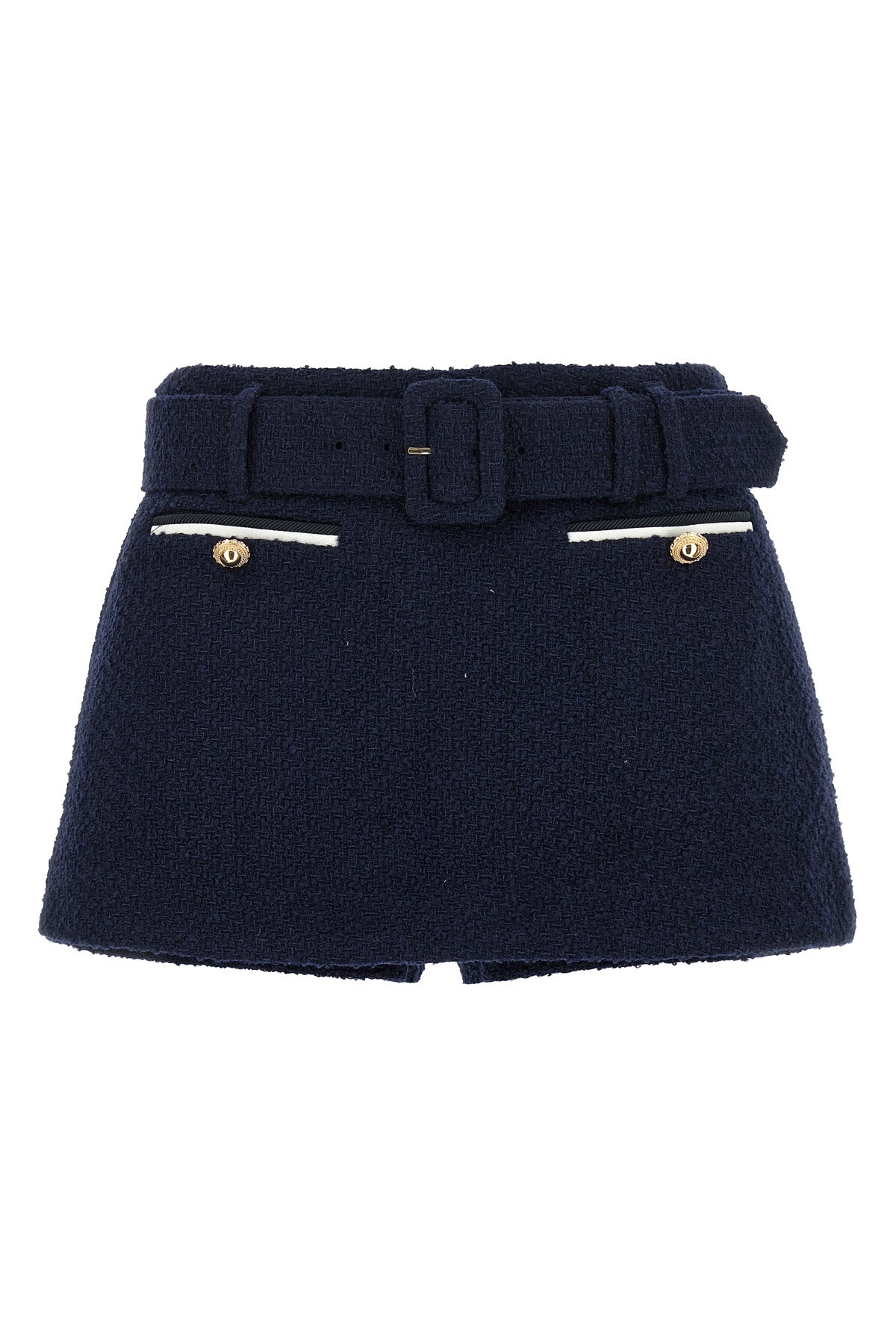 bouclé wool blend skort