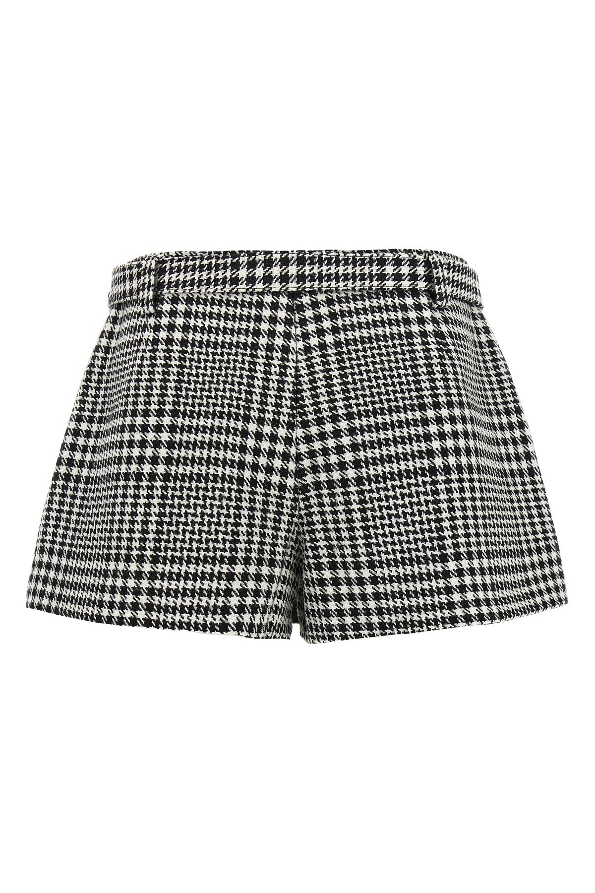 houndstooth bouclé wool blend skort