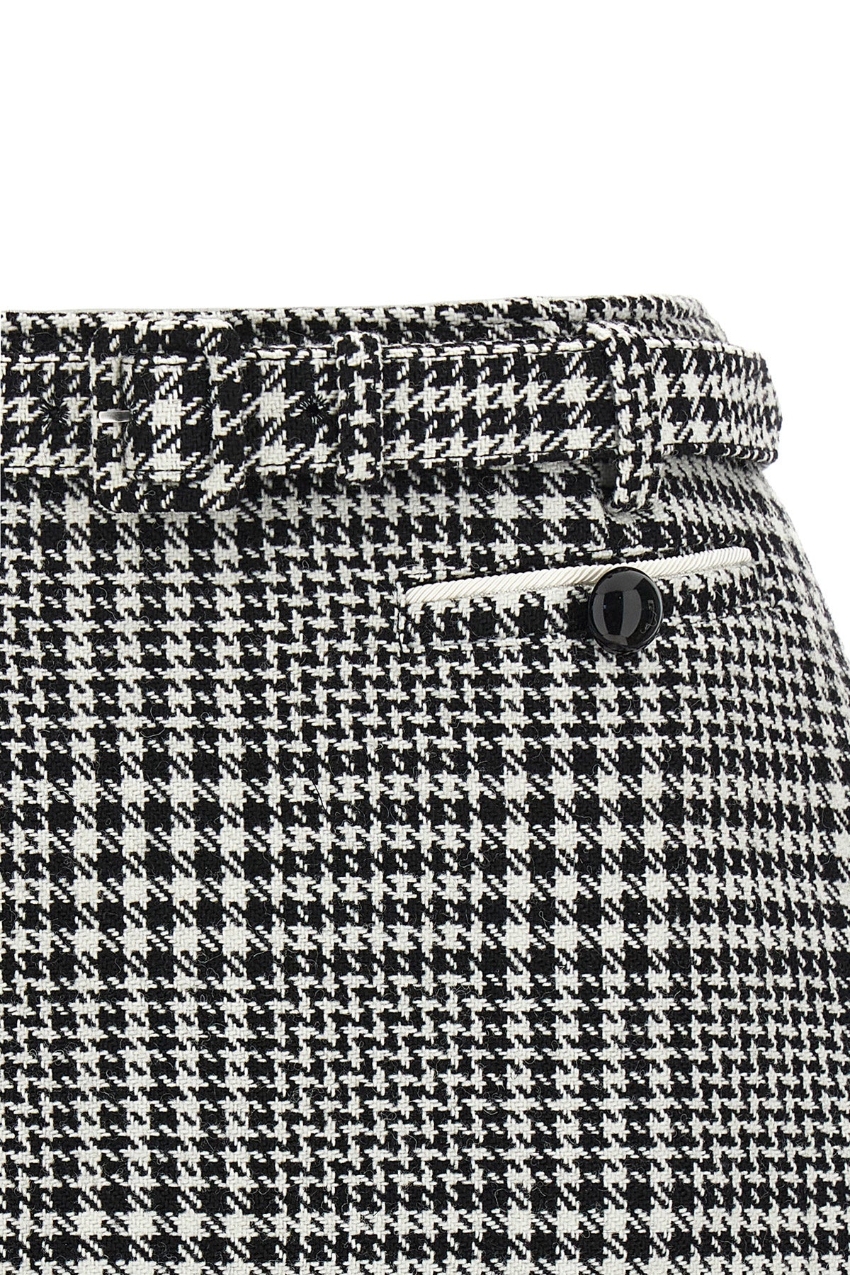 houndstooth bouclé wool blend skort