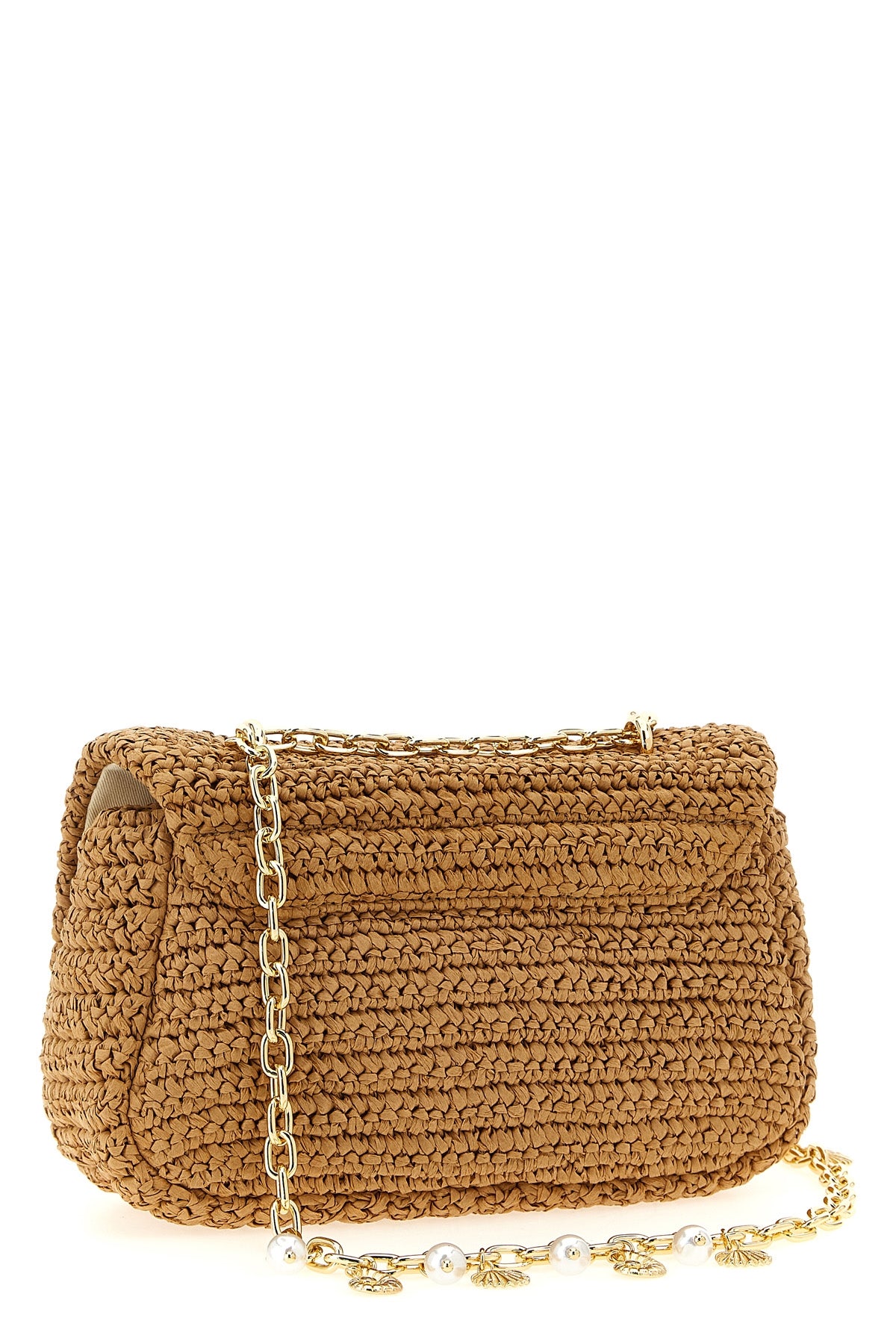 raffia bow charm raffia shoulder bag