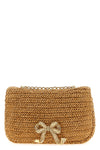 raffia bow charm raffia shoulder bag