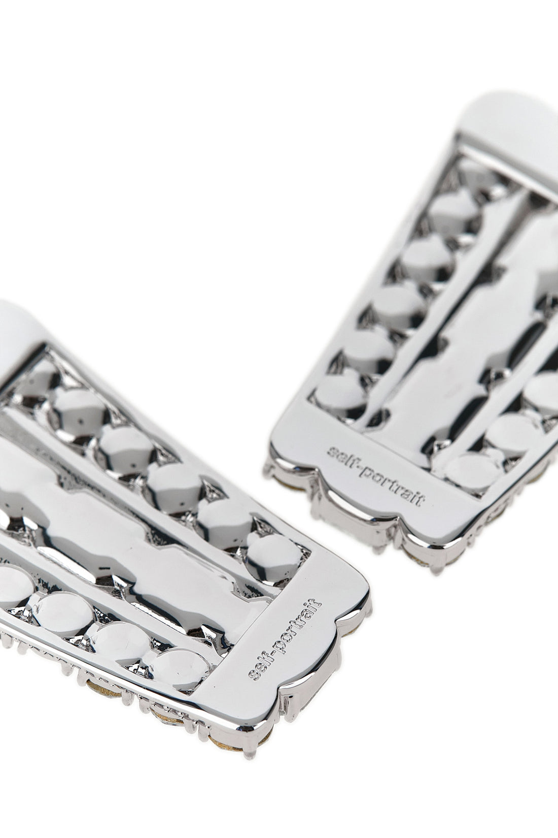 SELF PORTRAIT OS multi crystal silver-plated brass earrings