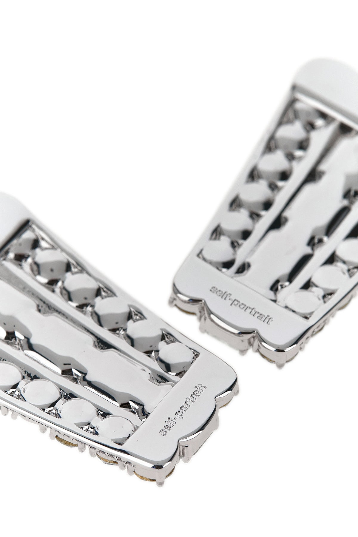 multi crystal silver-plated brass earrings