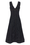 sleeveless cotton denim indigo denim midi dress