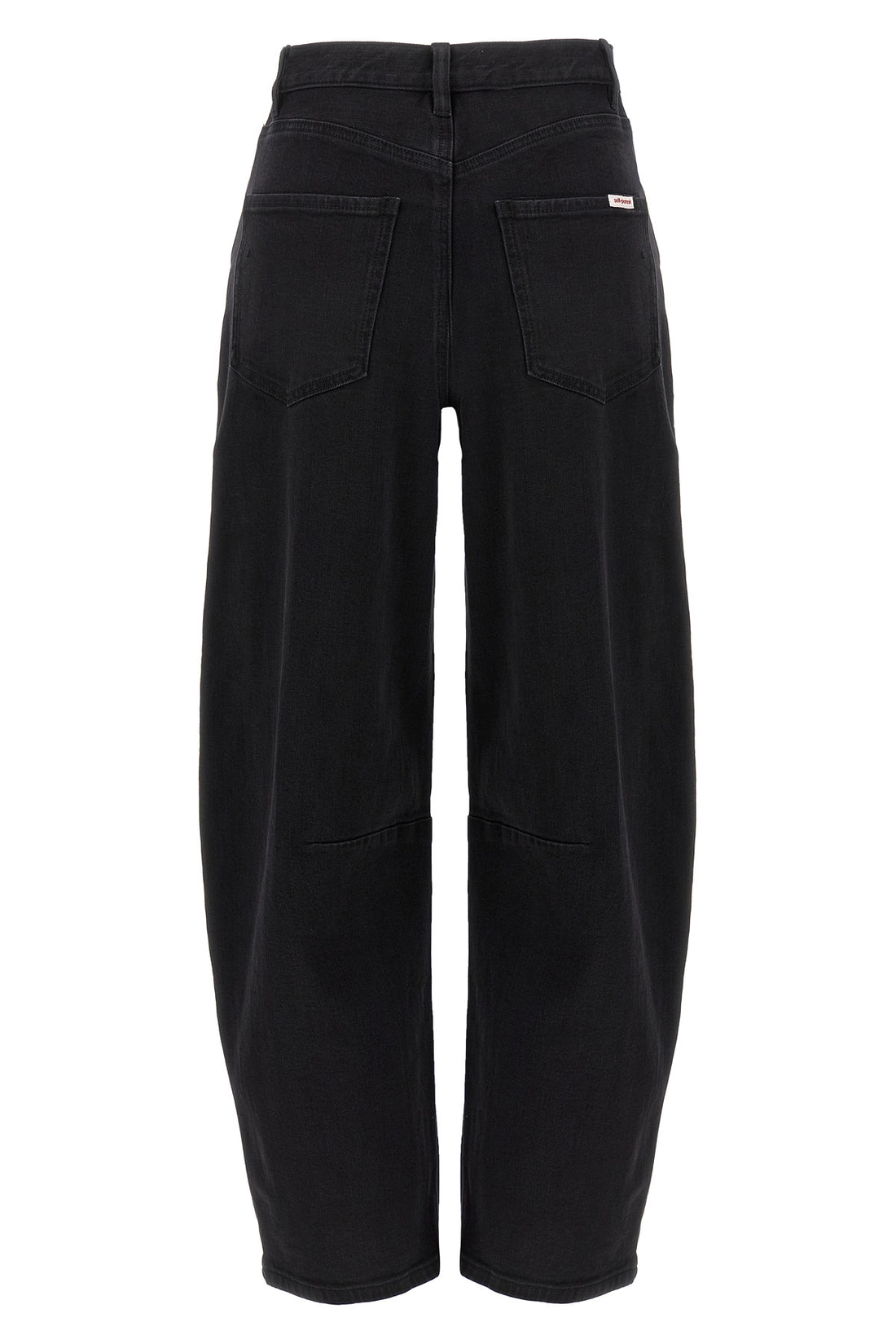 SELF PORTRAIT 27 black barrel leg high-waisted cotton denim jeans