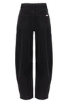 black barrel leg high-waisted cotton denim jeans