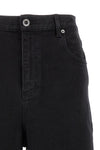black barrel leg high-waisted cotton denim jeans