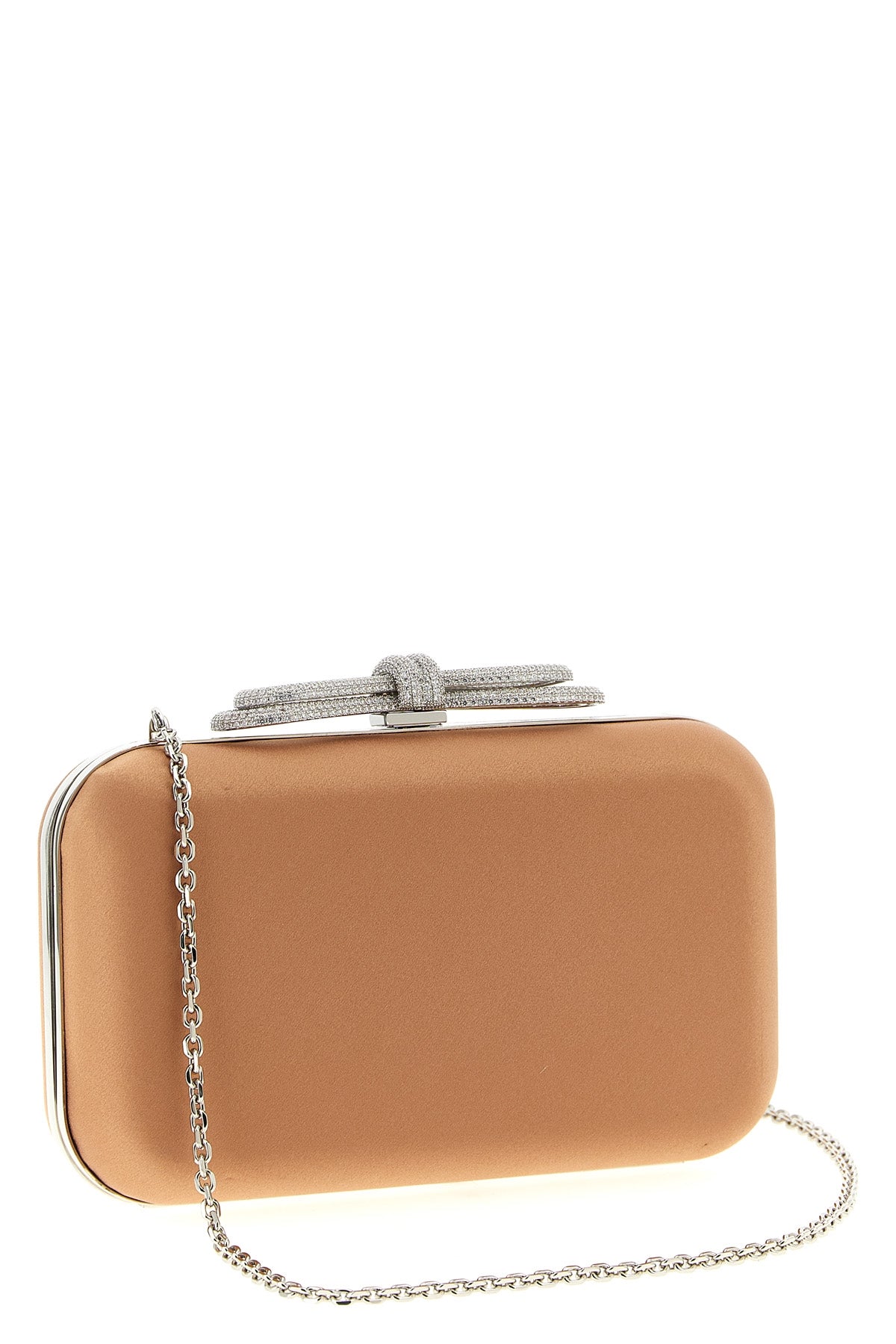 double bow satin satin clutch