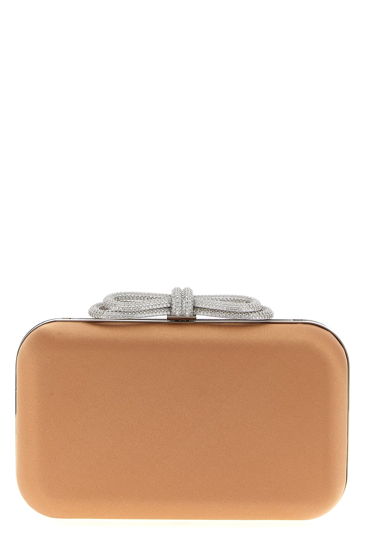 double bow satin satin clutch