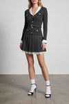 pleated mini skirt in slightly stretch wool blend