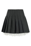 pleated mini skirt in slightly stretch wool blend