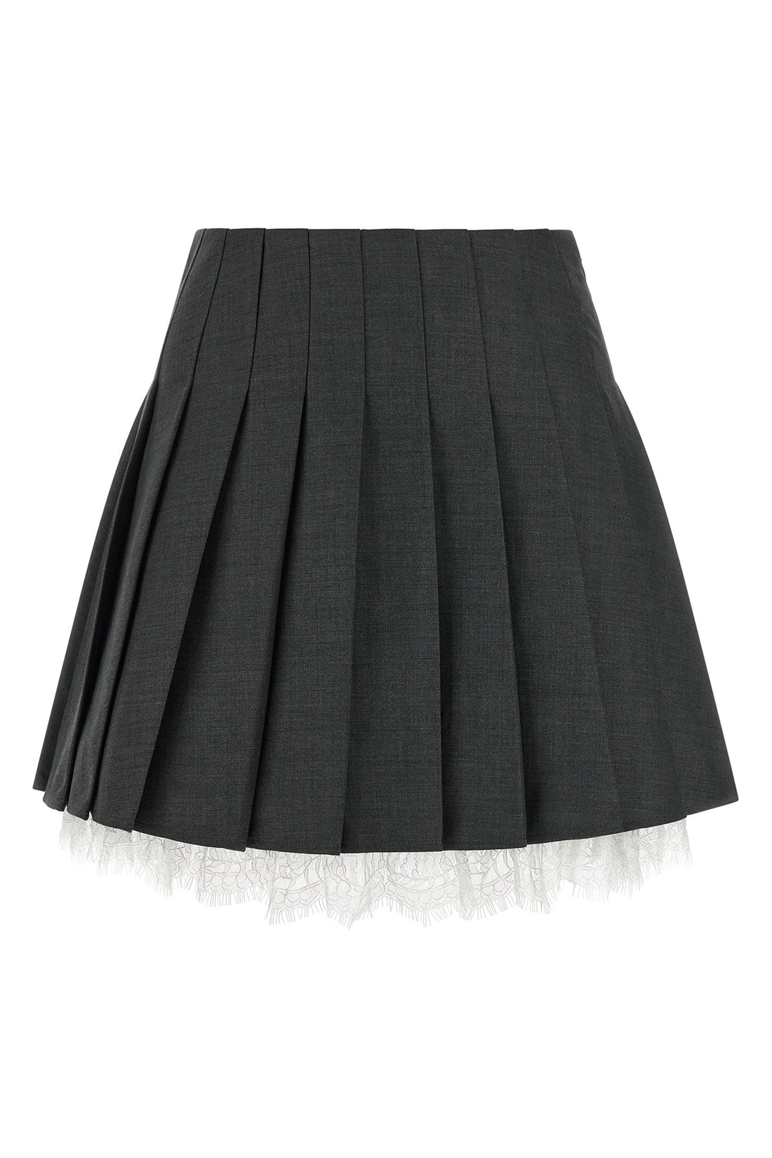 SELF PORTRAIT 6 pleated mini skirt in slightly stretch wool blend